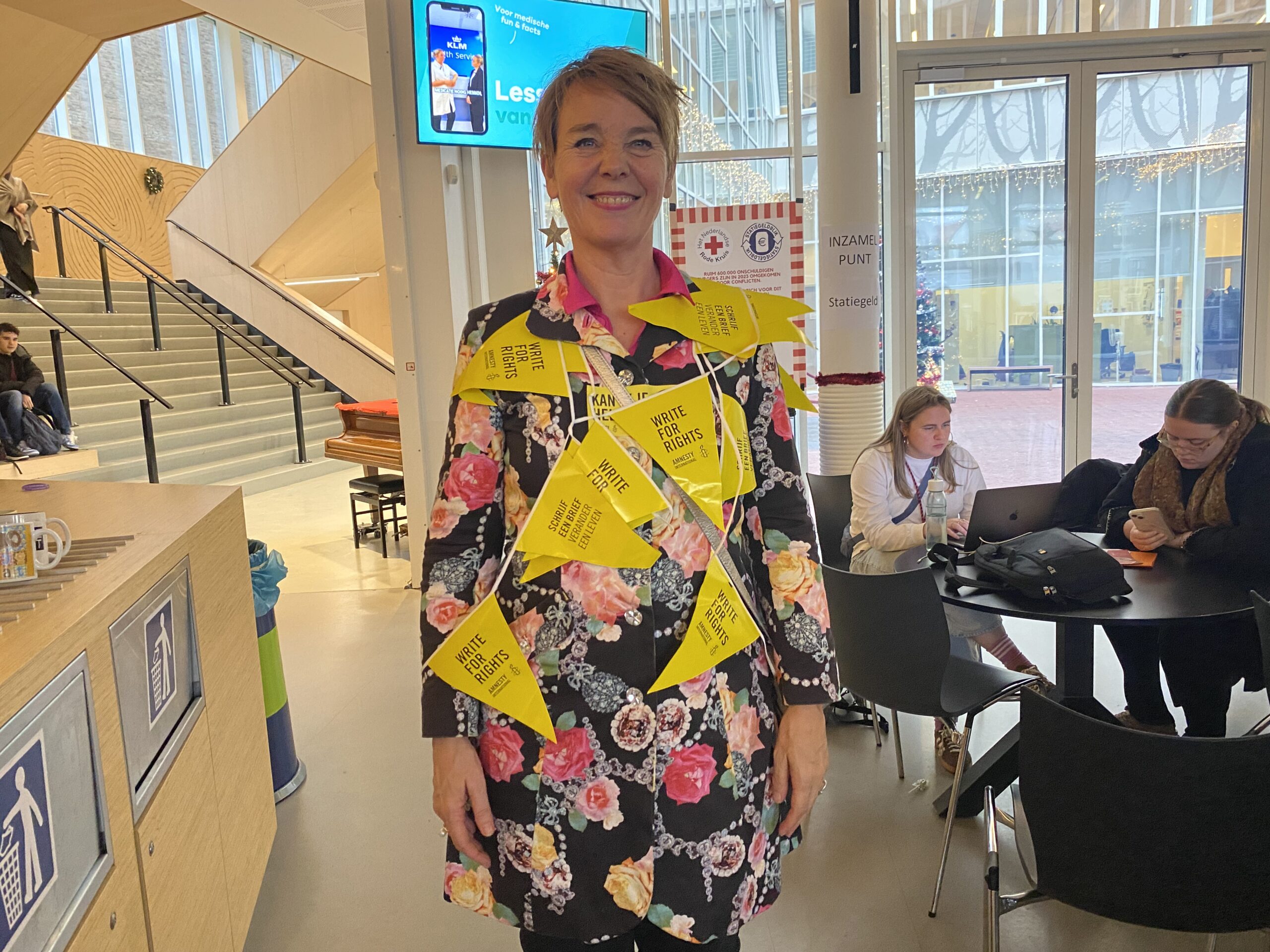 Docent Astrid komt ook in actie tijdens de Write for Rights.