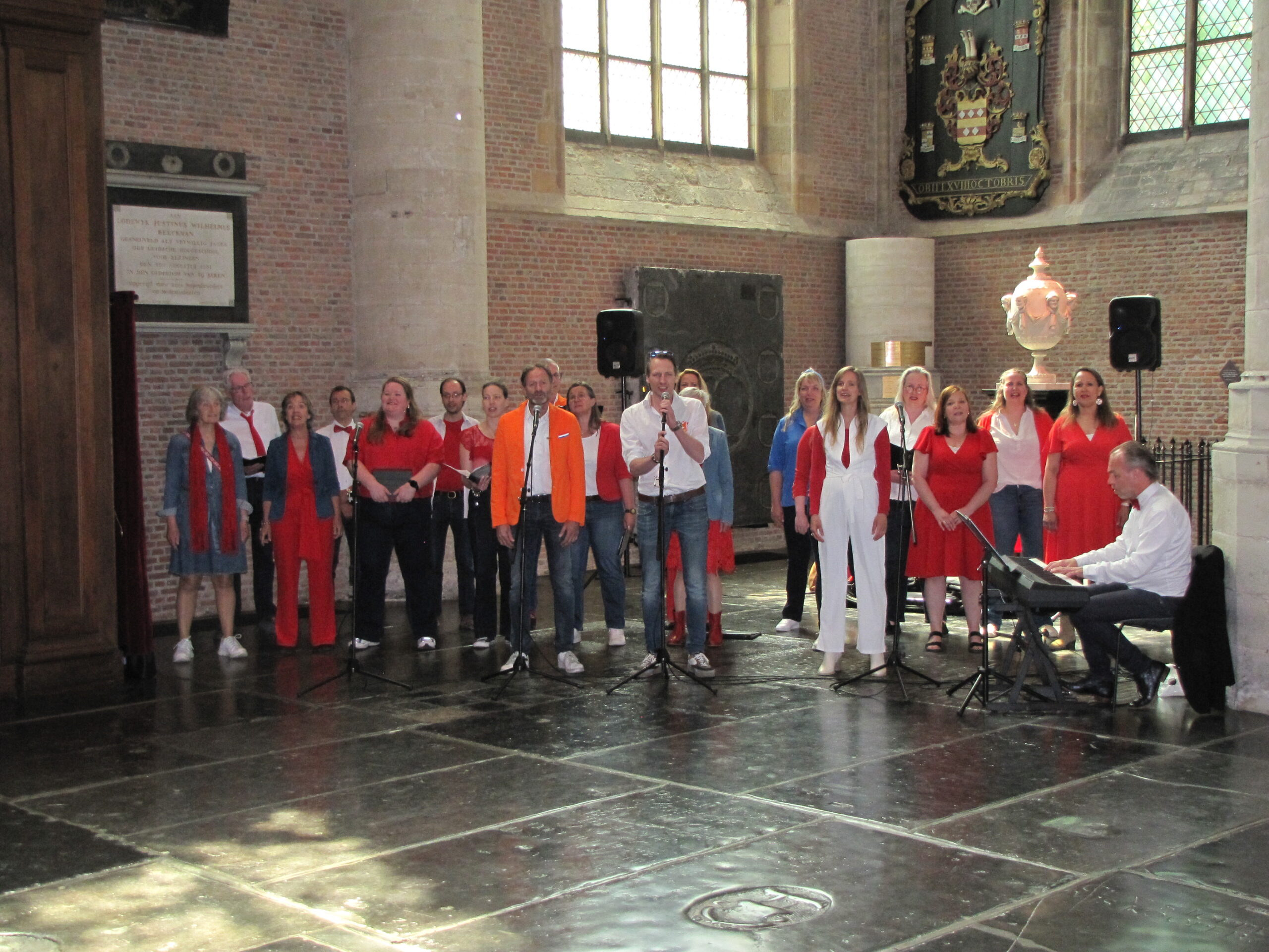 Musicalgezelschap Otis trad op in de Pieterskerk. (Foto: Paul Aalbers)