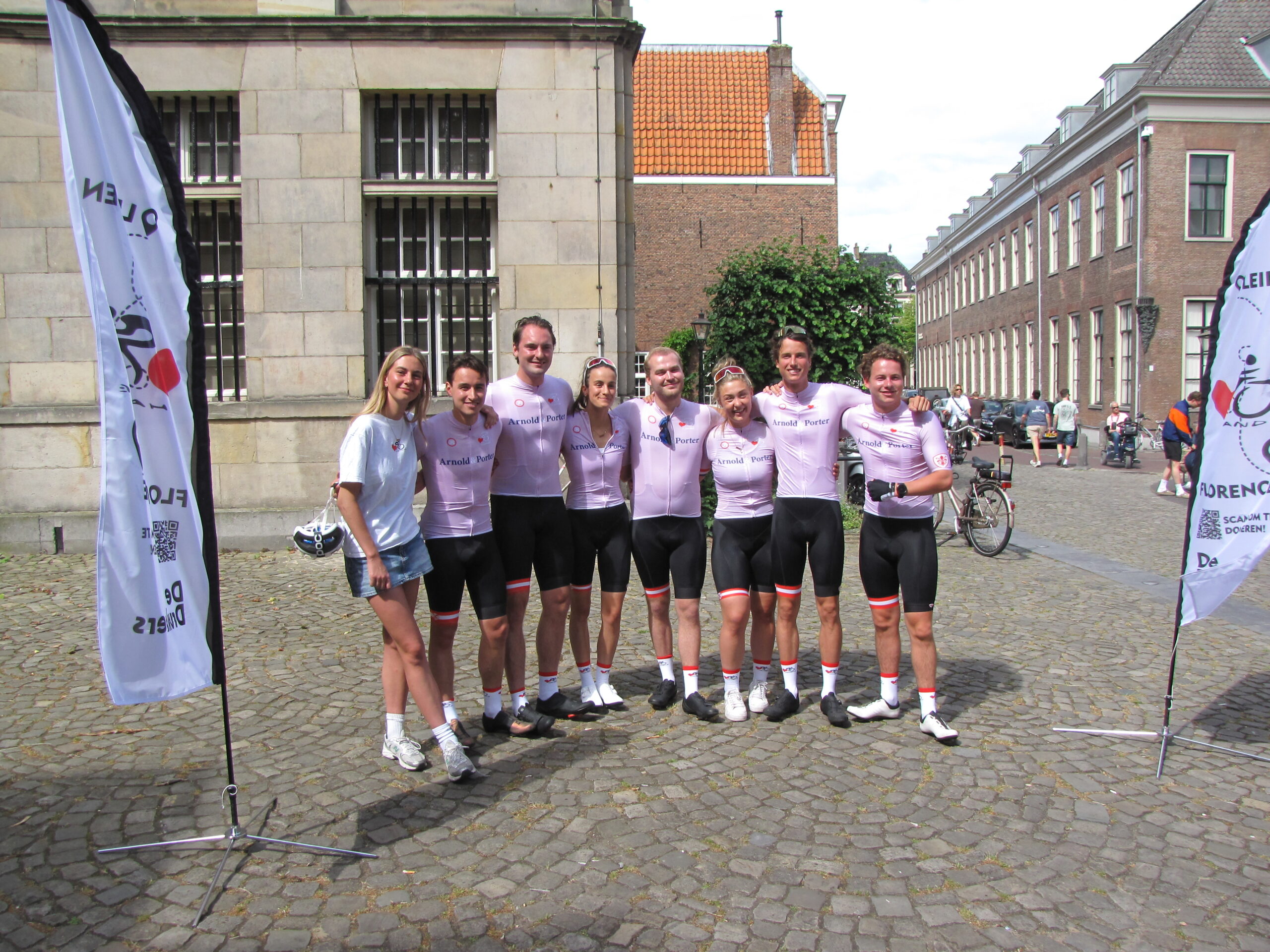 De sportievelingen. Van links naar rechts: Marlou van der Werff, Pepijn Graziosi, Titus Aris, Lotte van Sint Truiden, Sem Kee, Annabelle Stoop, Pieter van Sint Truiden, Pepijn van Betten. (Foto: Paul Aalbers)