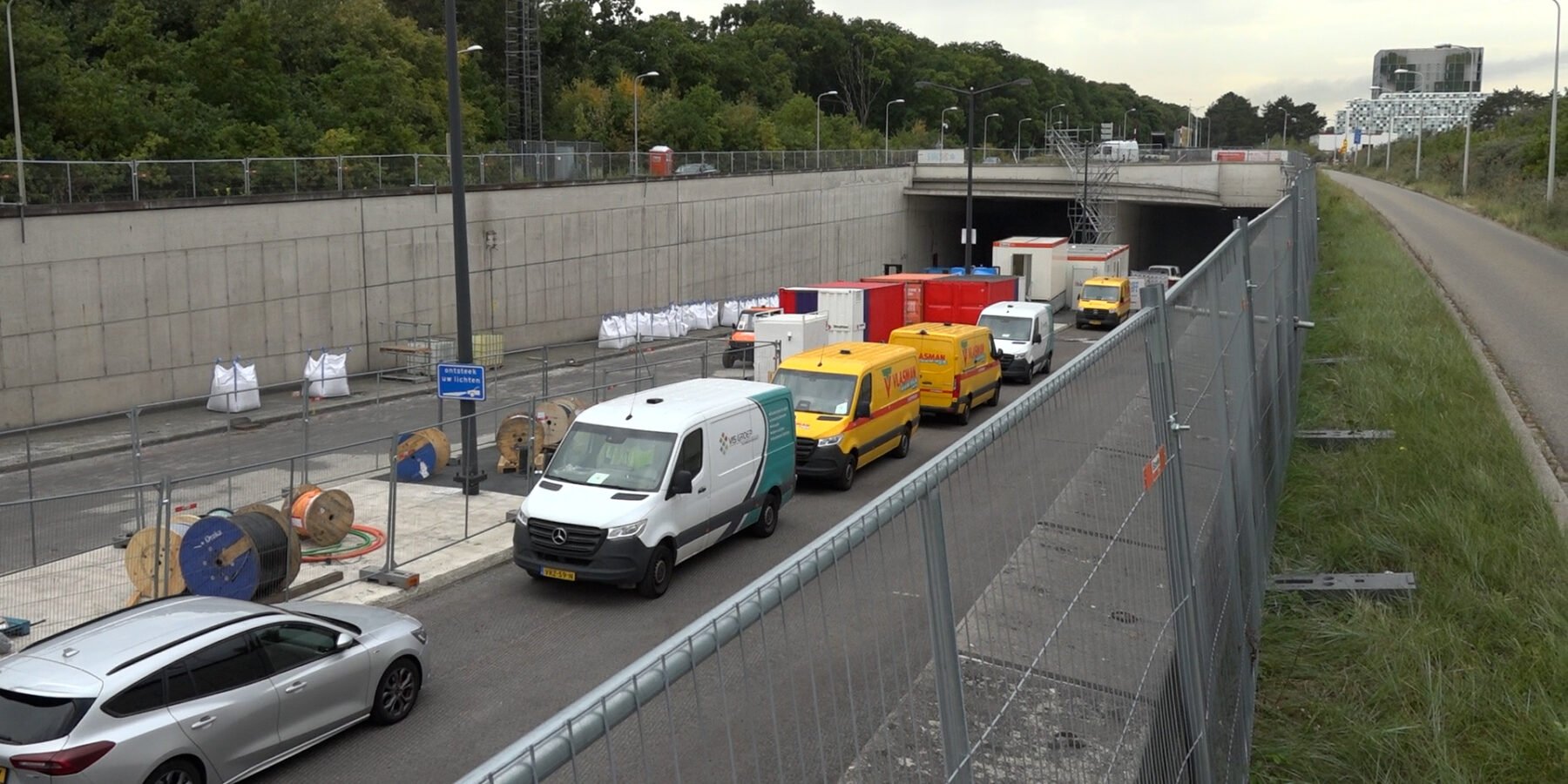 Werkzaamheden bij de Hubertustunnel in Den Haag