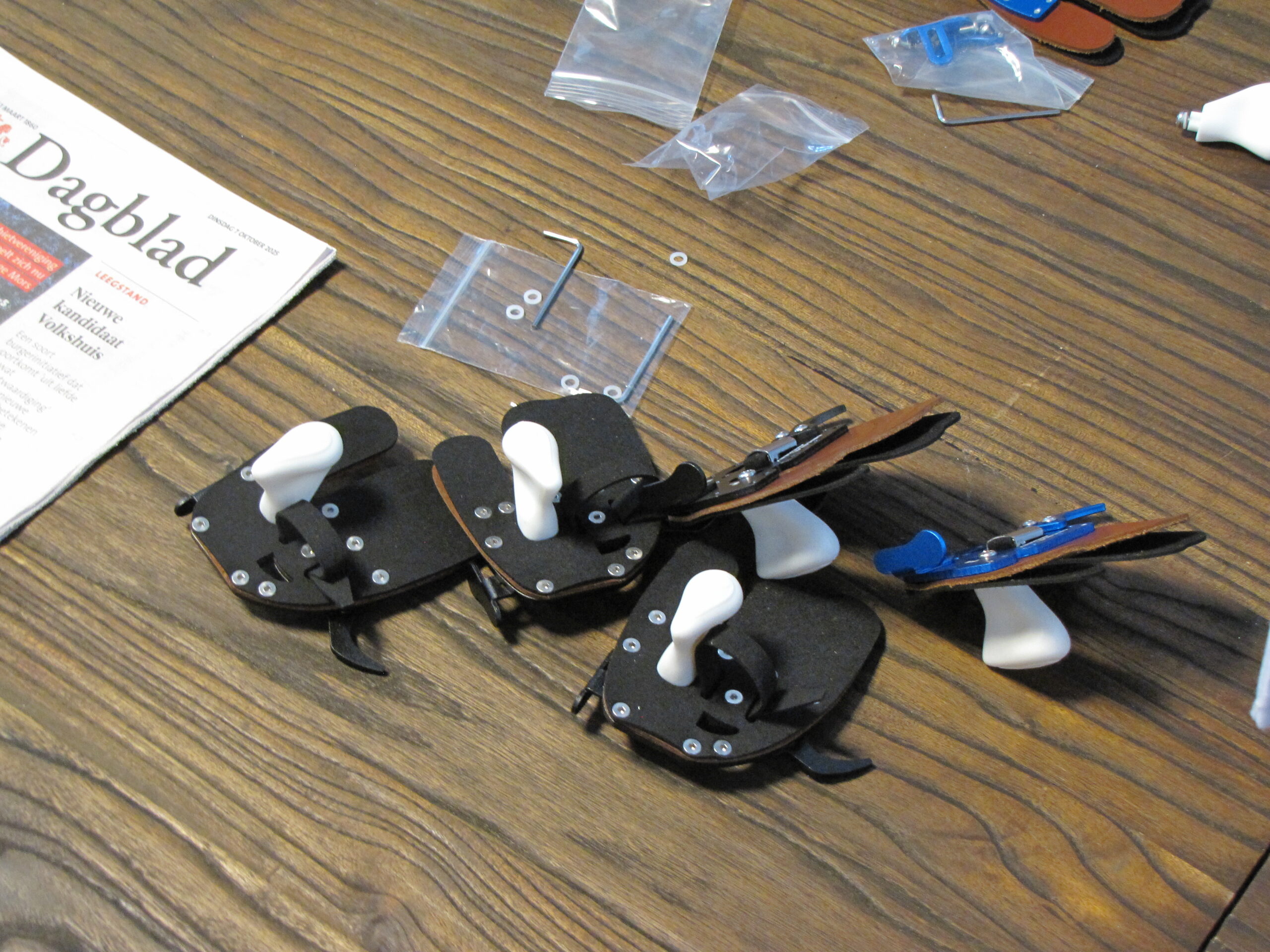 Bescherming voor de vingers waarmee je de pees naar achteren trekt. (Foto: Paul Aalbers)