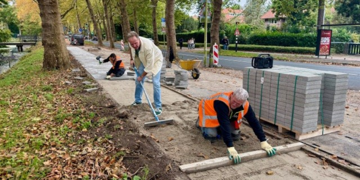 Fietspad en stoep Backershagenlaan Wassenaar aangepakt
