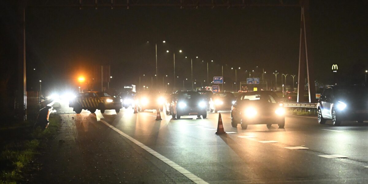 File op A44 bij Oegstgeest na kop-staartbotsing