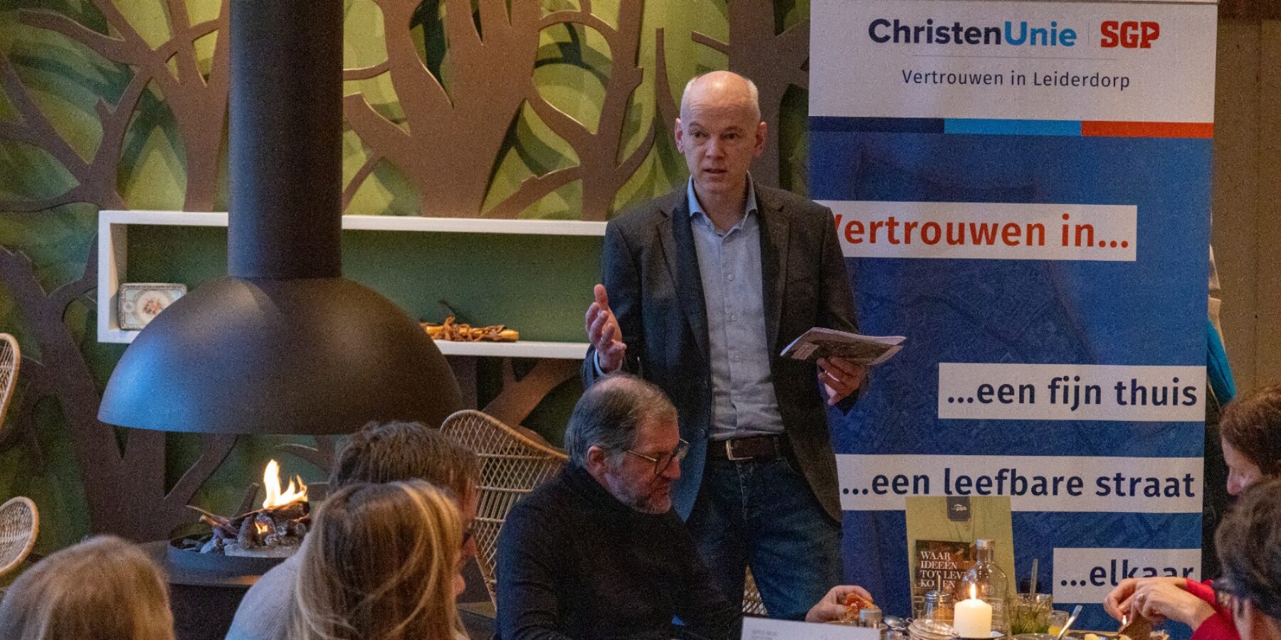 Ontbijt ChristenUnie-SGP als aftrap van de campagne in Leiderdorp.