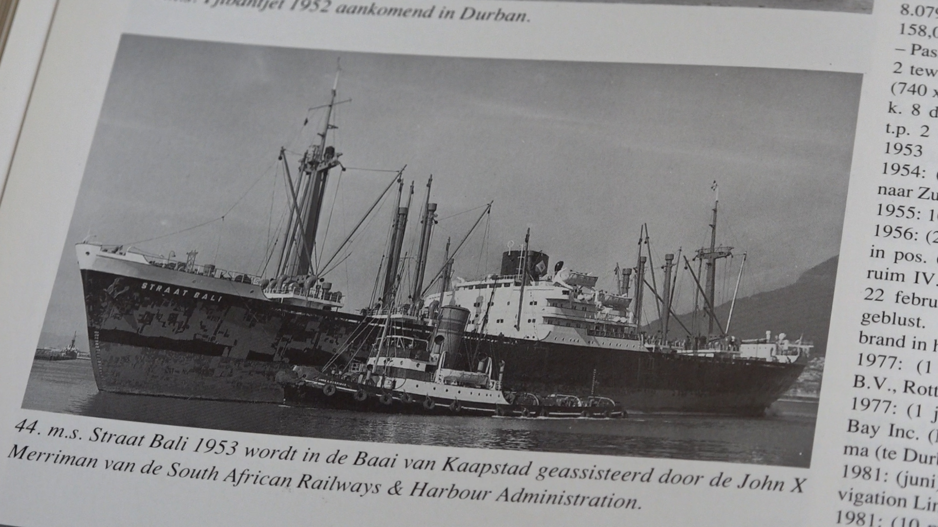 Een vergelijkbaar schip waar Bloemendaal op voer