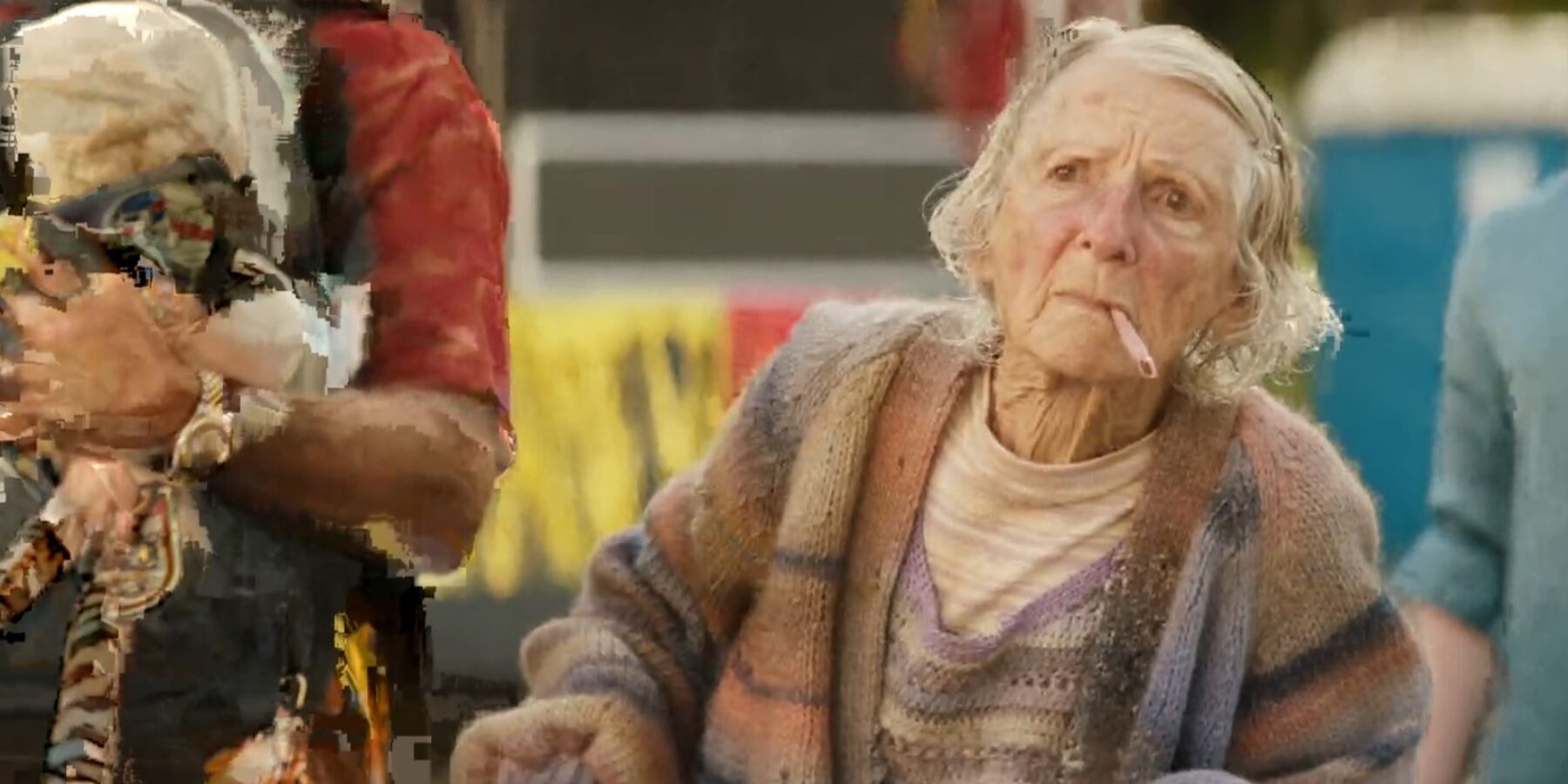 Saskia van Iterson als oma Flodder in de serie Kees Flodder.