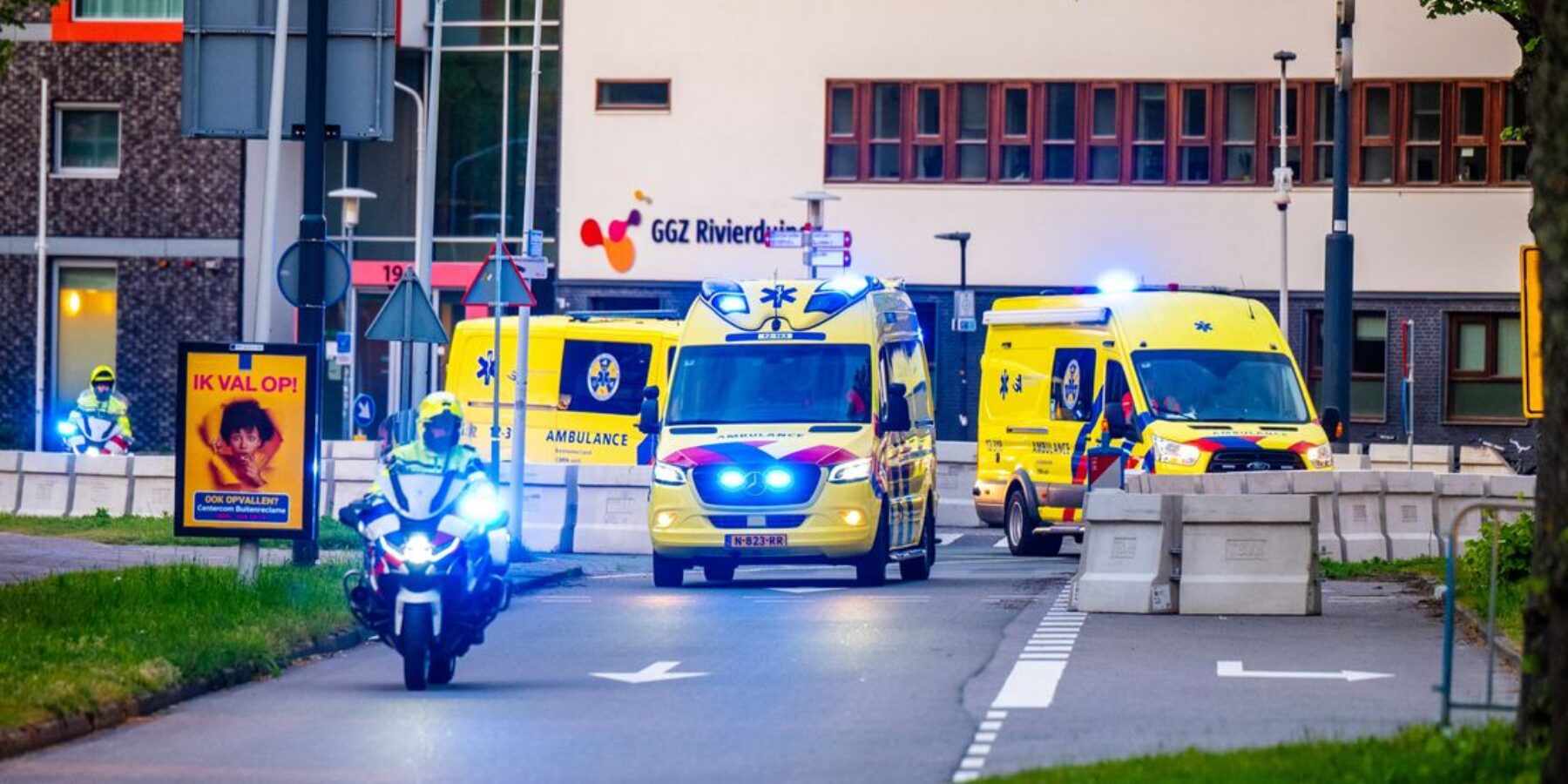 Vermoedelijke hantavirus-patiënt politiebegeleiding LUMC