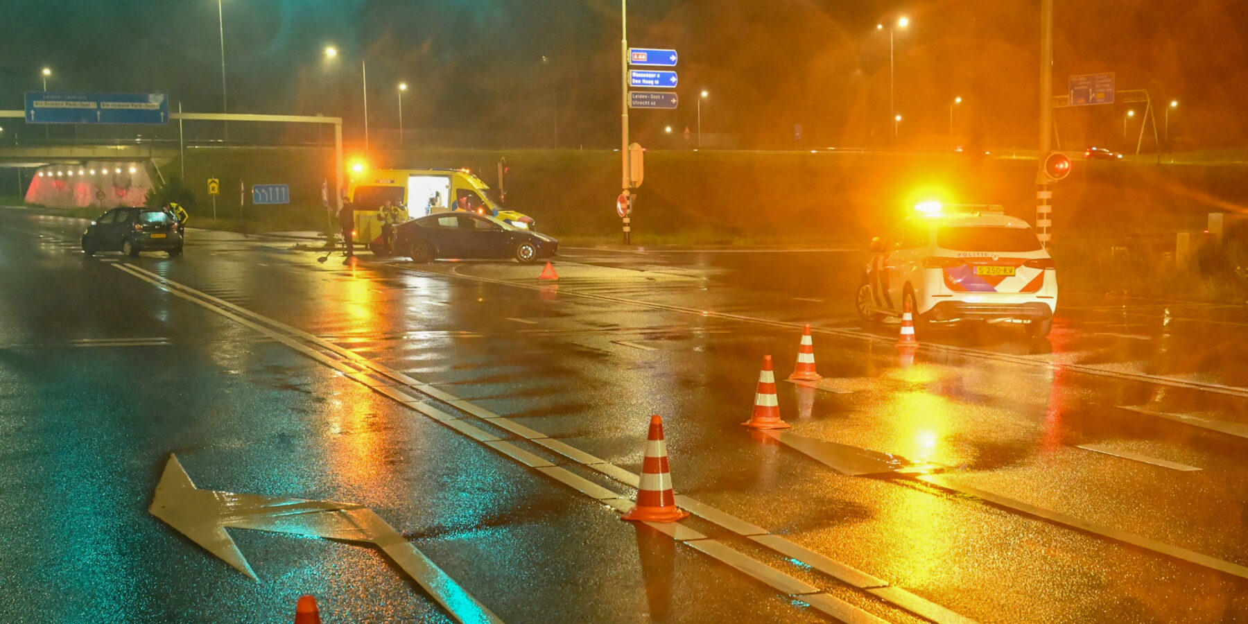 Gewonde bij botsing oprit A44 Oegstgeest