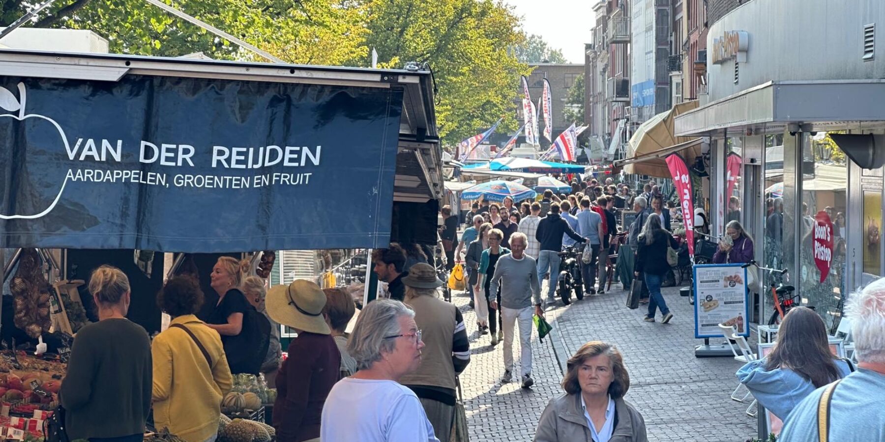 Zaterdagsmarkt in Leiden alleen in de ochtend
