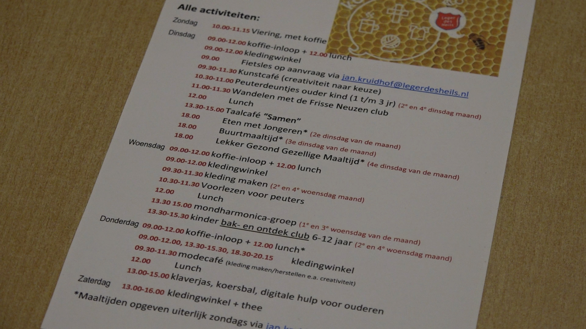 De activiteiten in Leiden