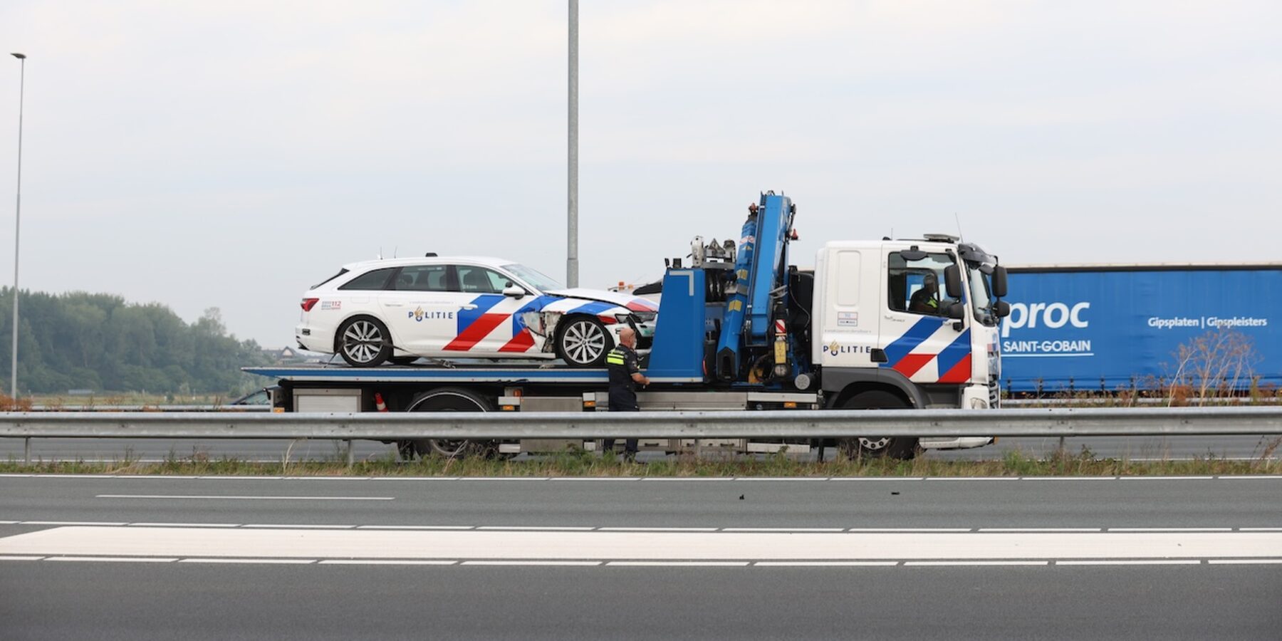 A4 dicht na achtervolging die eindigde in crash