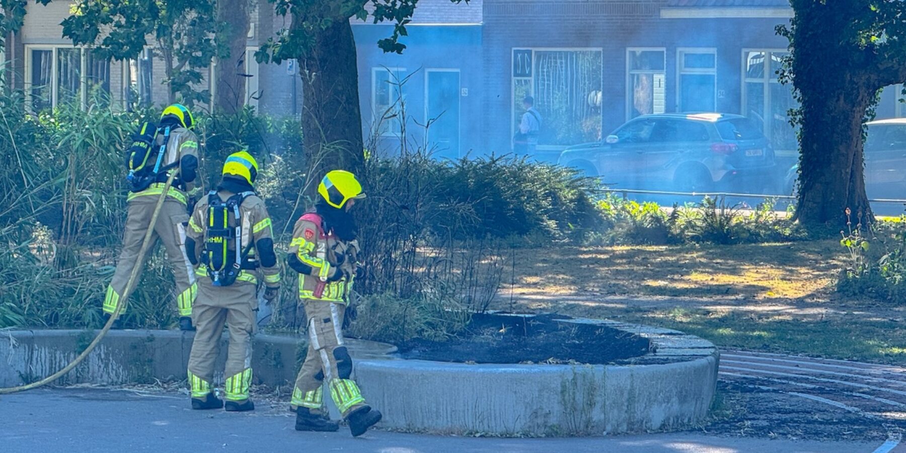 Brandweer blust brand in Tasmanpark