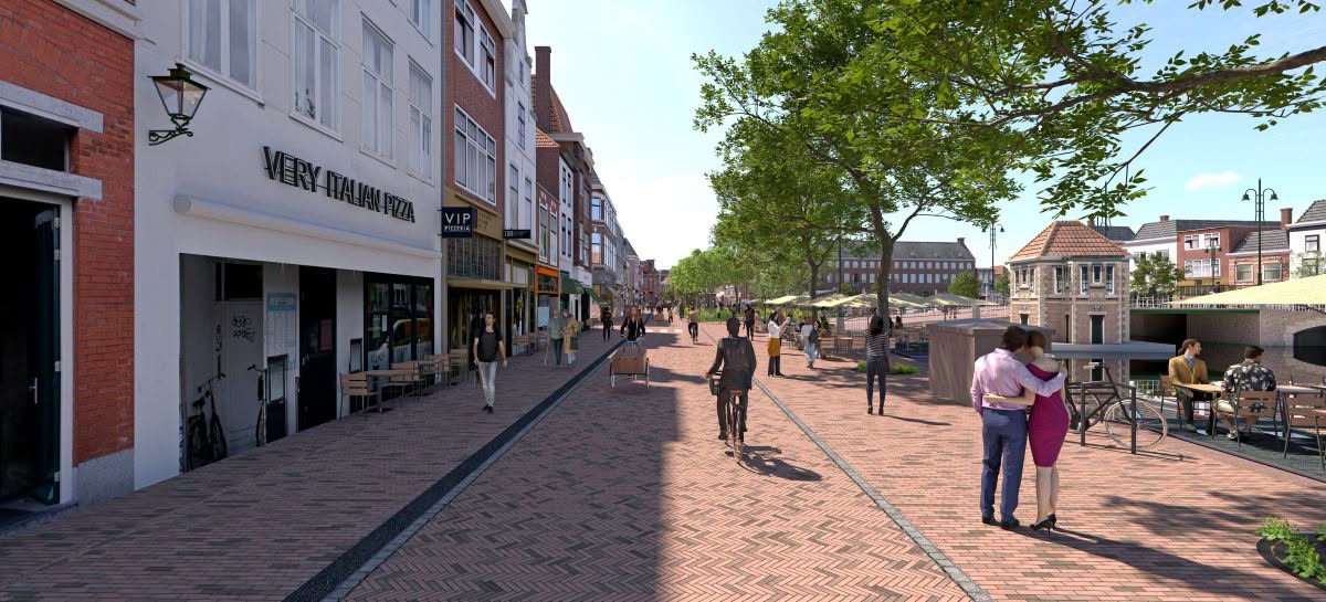 De nieuwe Groene loper in Leiden. De entree van de stad.