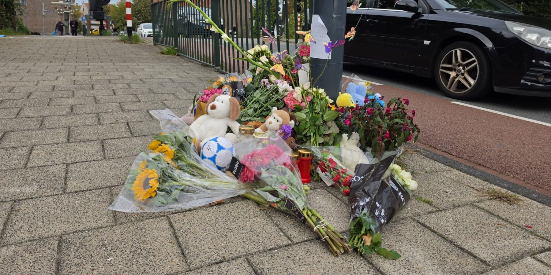 Bloemen op plek waar Alex (8) om het leven kwam