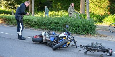 Gewonden bij botsing motor en fiets