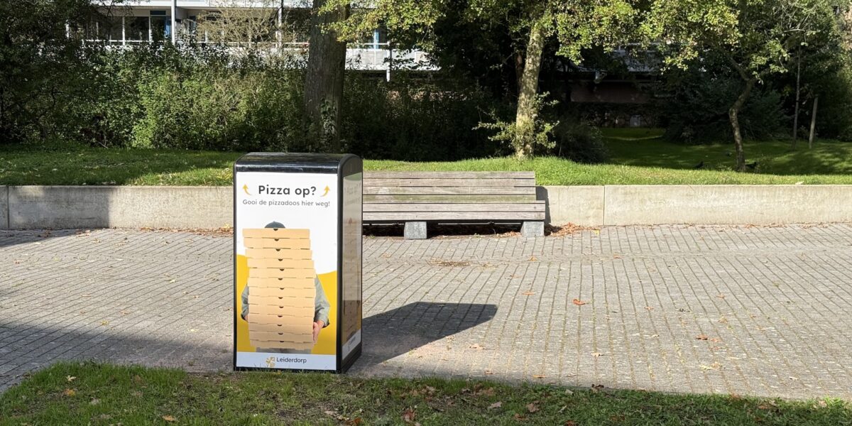 Nieuwe pizzabelly tegen zwerfafval in Leiderdorp